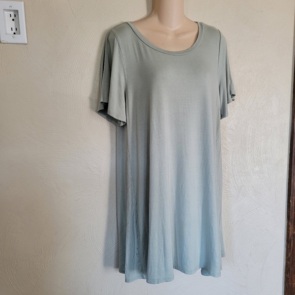 Pink Lilly Basically The Best Sage T-Shirt Dress Size Women's Large - Picture 5 of 10